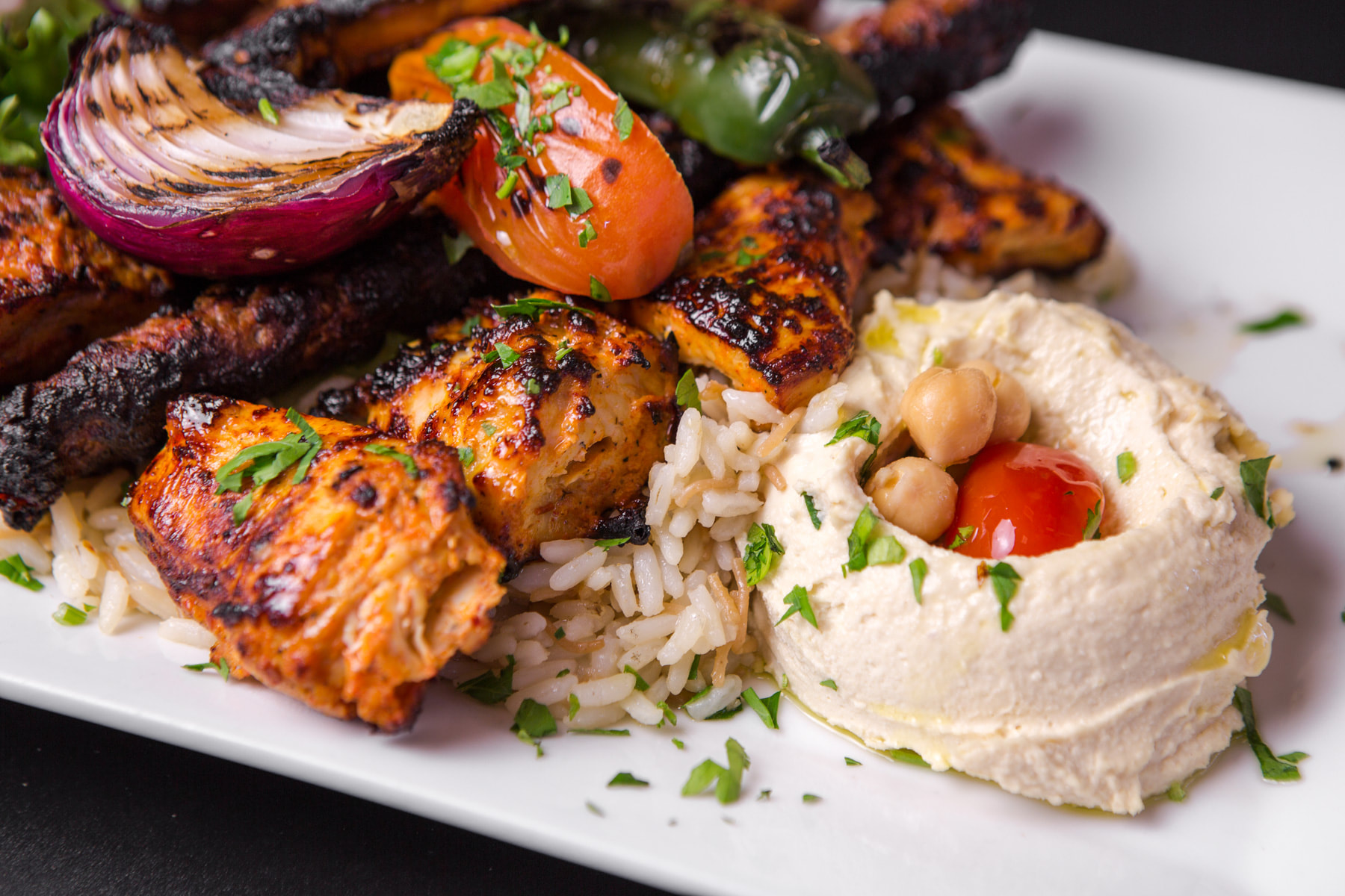 Chicken Kabob Platter.