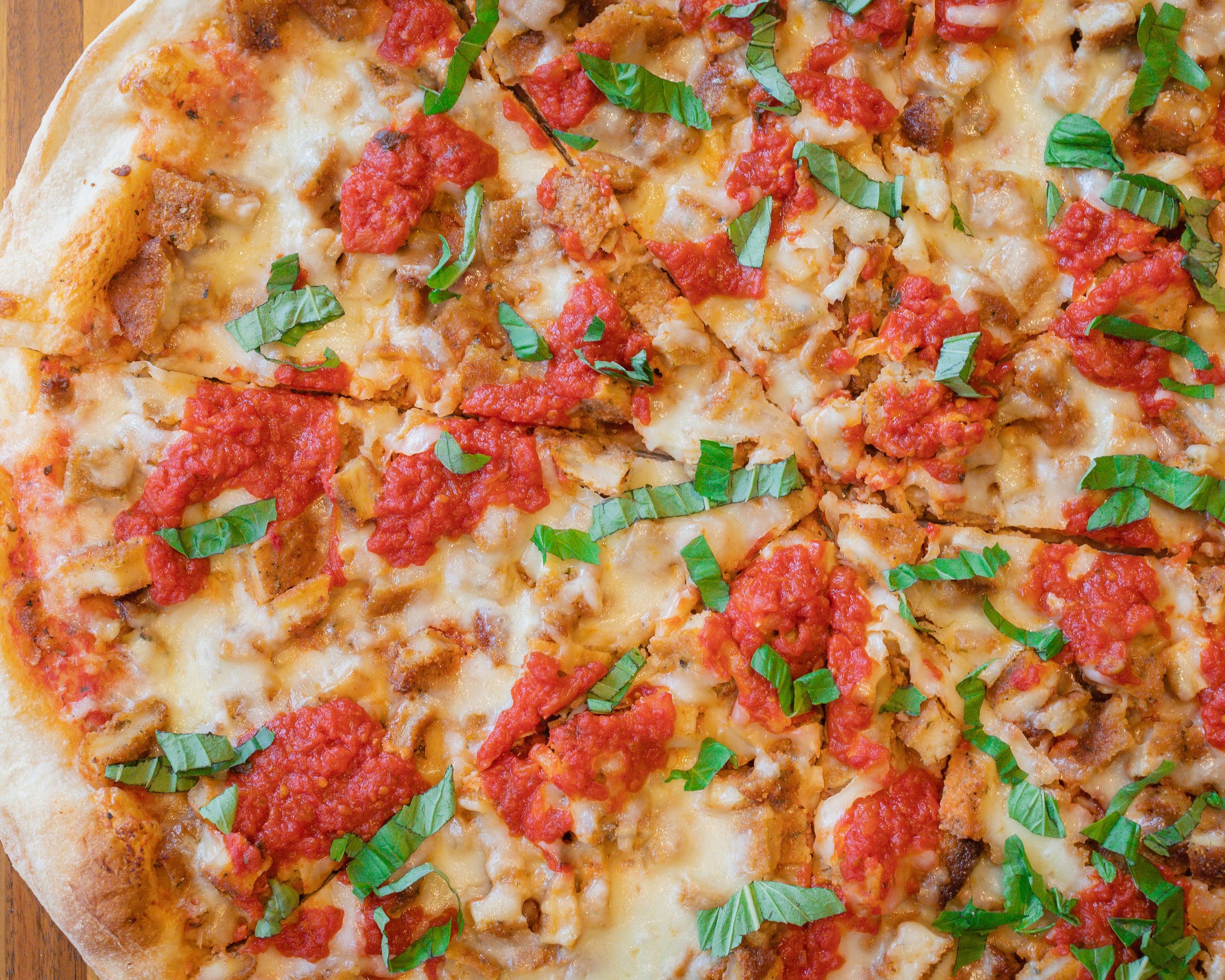 Chicken Parmigiana Pizza.