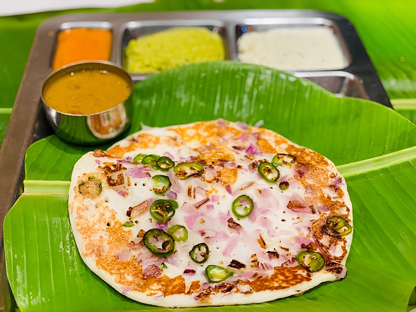 Onion Chili Uthapam.