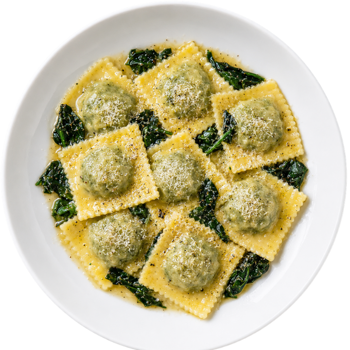 Spinach and Ricotta Ravioli.