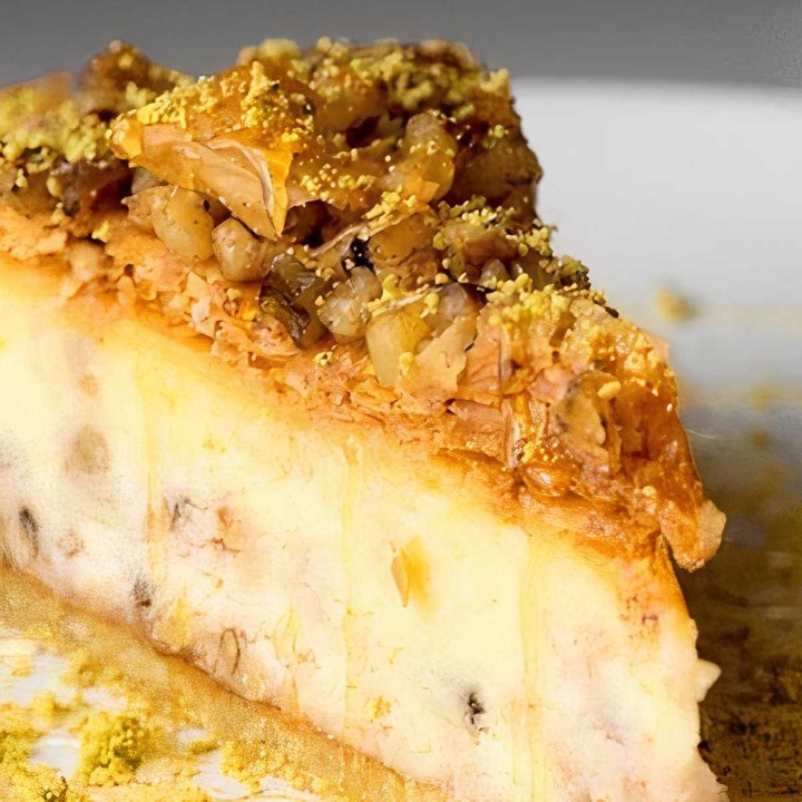 Baklava Cheesecake Slice.