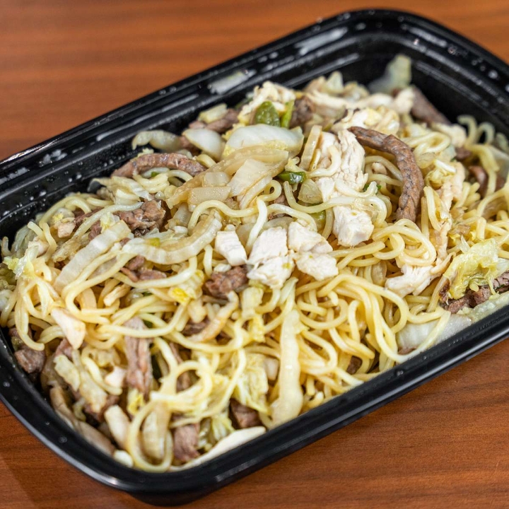 Yaki Soba with Chicken & Beef.