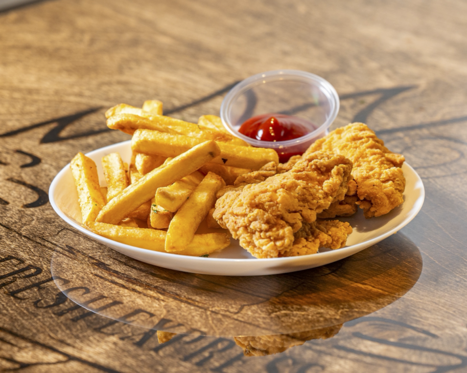 Chicken Strips with Fries.