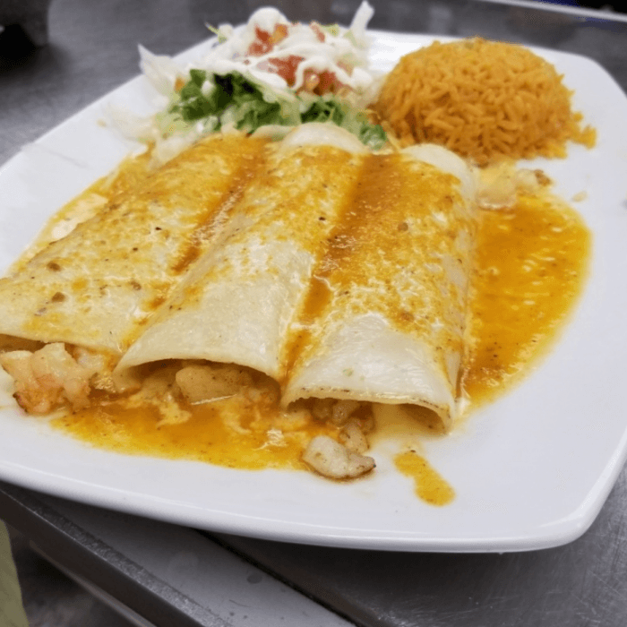 Seafood Enchiladas.
