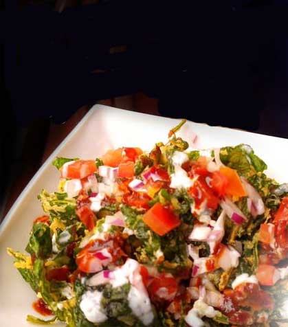 Crispy Spinach Chaat (GF).