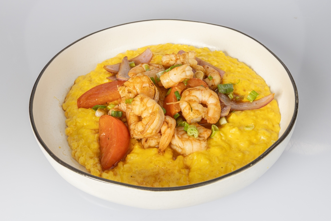 Arroz cremoso de Ají Amarillo Shrimp.