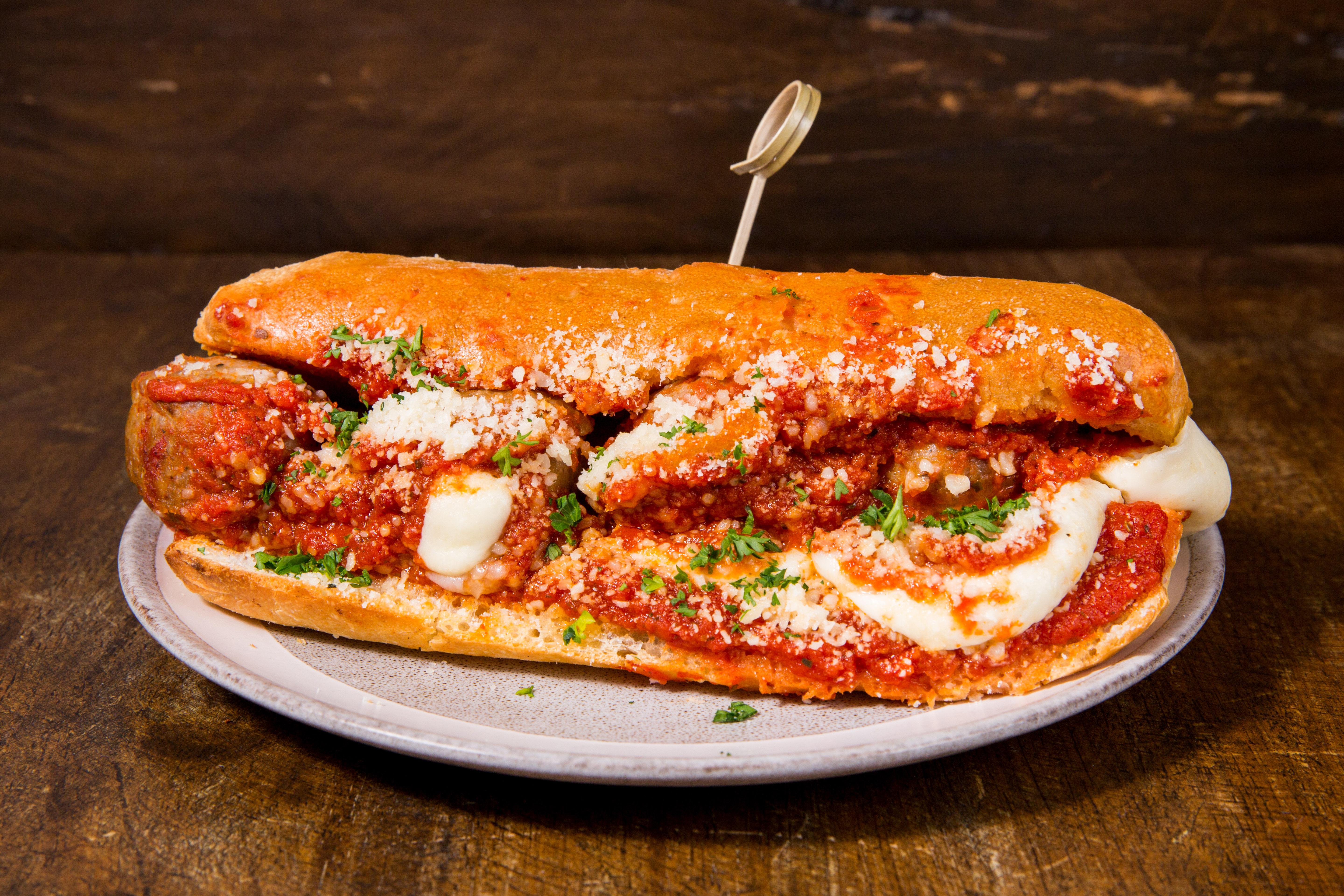 Meatball Parmesan Hero.