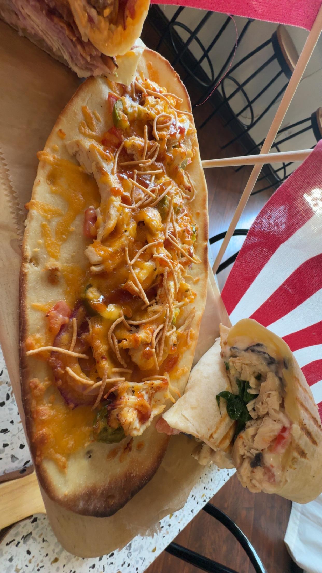 Peach BBQ Flatbread.