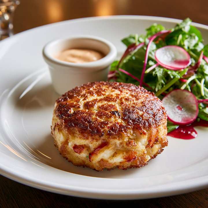 Pan-Seared Lobster Cake.