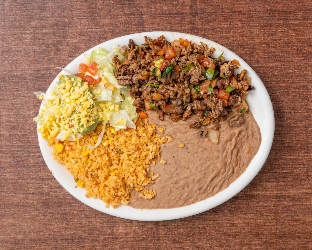 Carne a La Mexicana Plate.