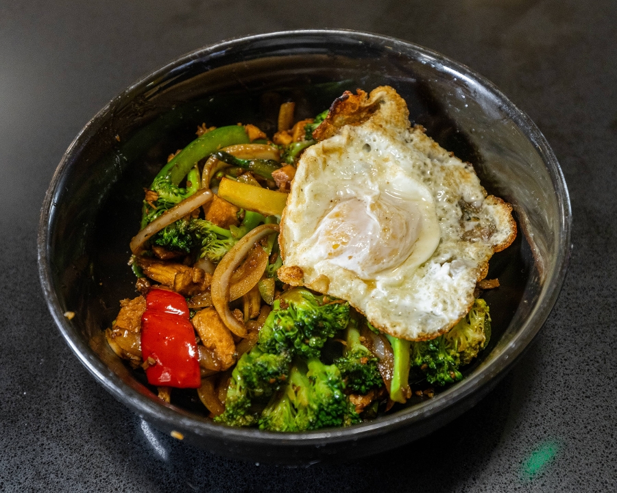 Pad Kra Pao with Rice.