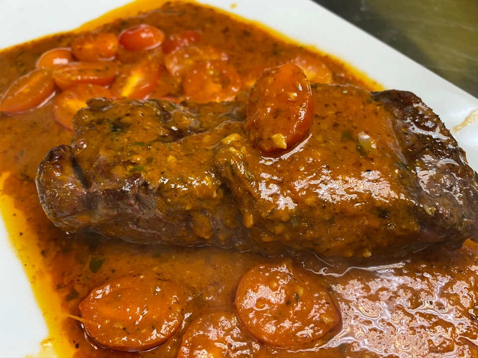 NY Steak Alla Pizzaiola.