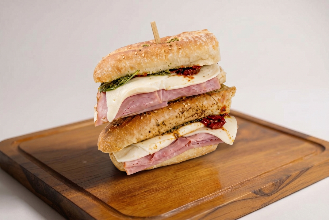 Ham and Fresh Mozzarella Sandwich.