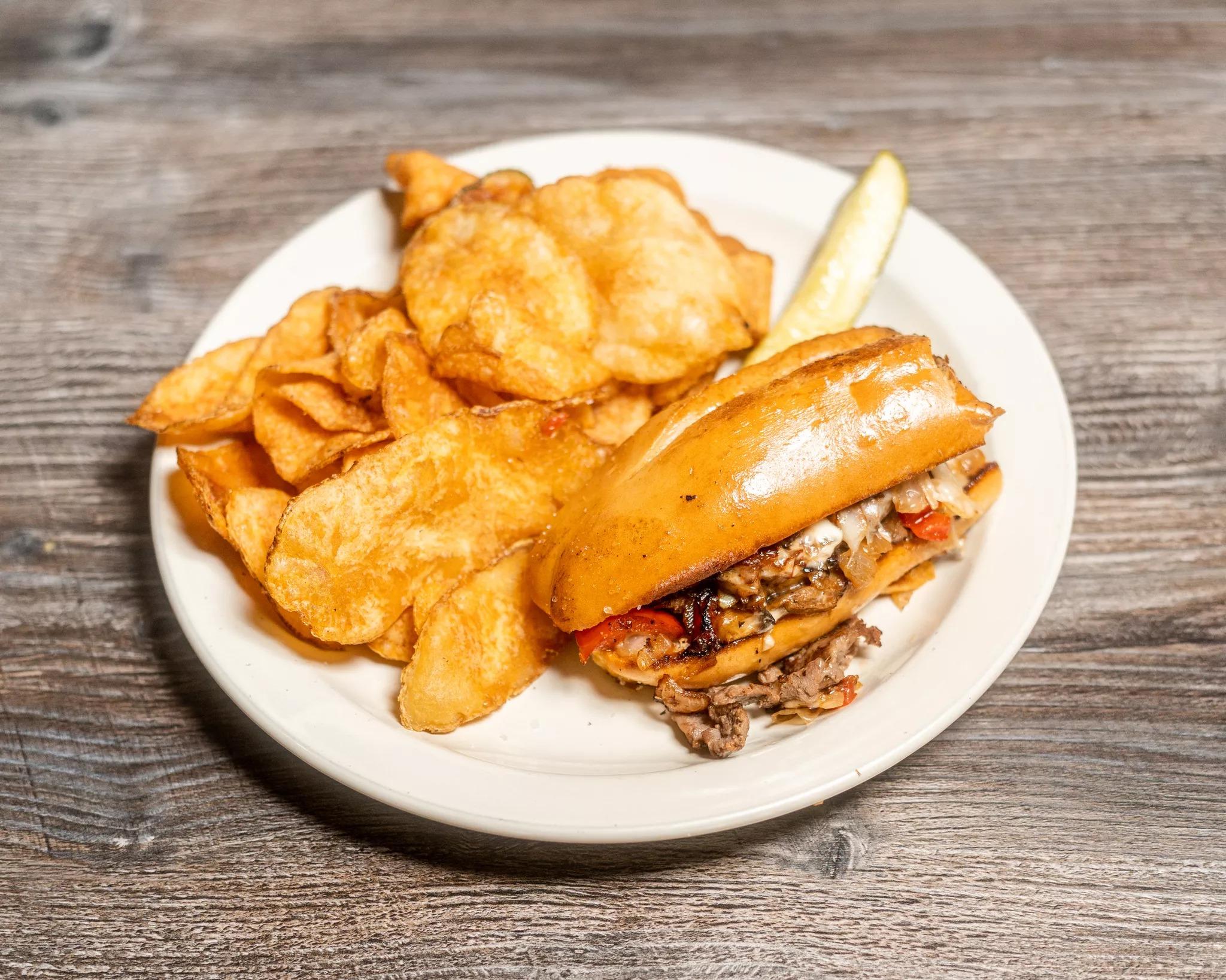 Philly Cheesesteak Sandwich Half.