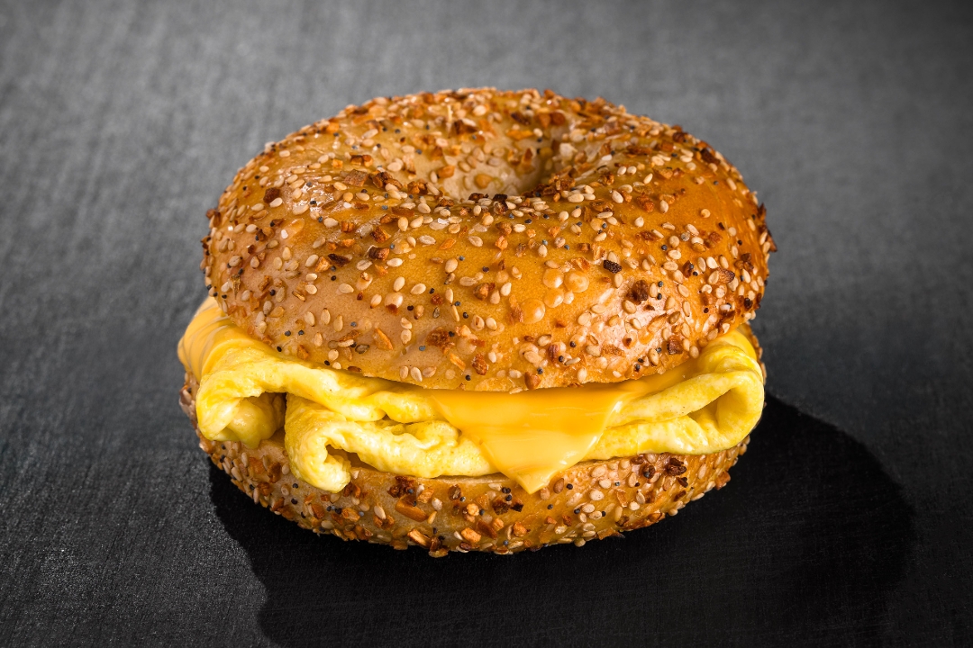 EGG & CHEESE BAGEL.