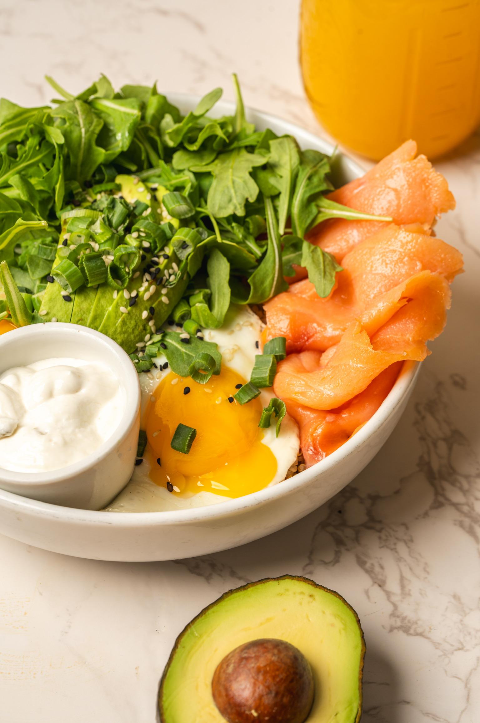 Salmon Quinoa Bowl.