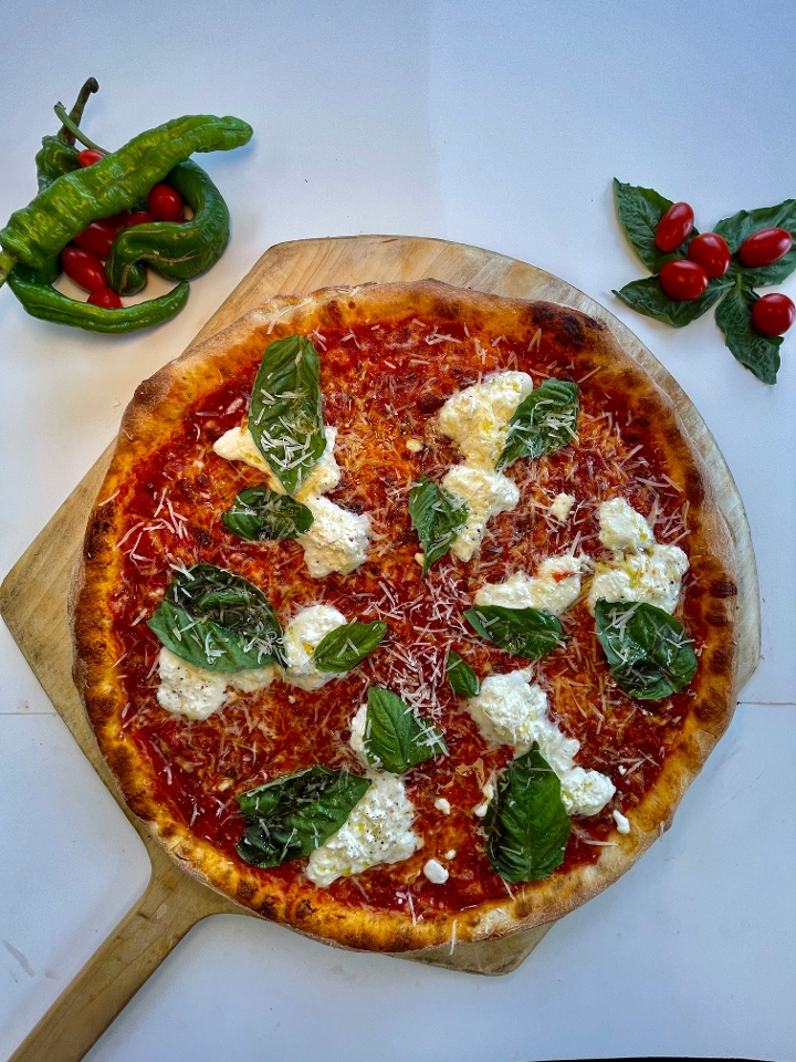 Burrata Round Pizza.