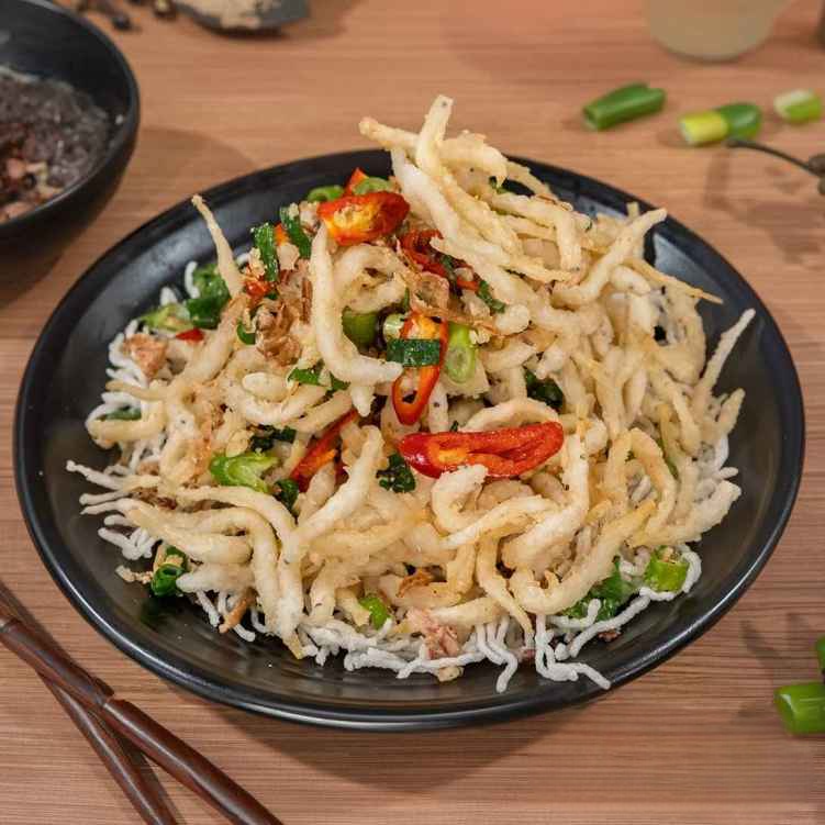 CS9. 白飯魚小炒/Stir-Fried Crispy Silverfish w. Jellyfish.