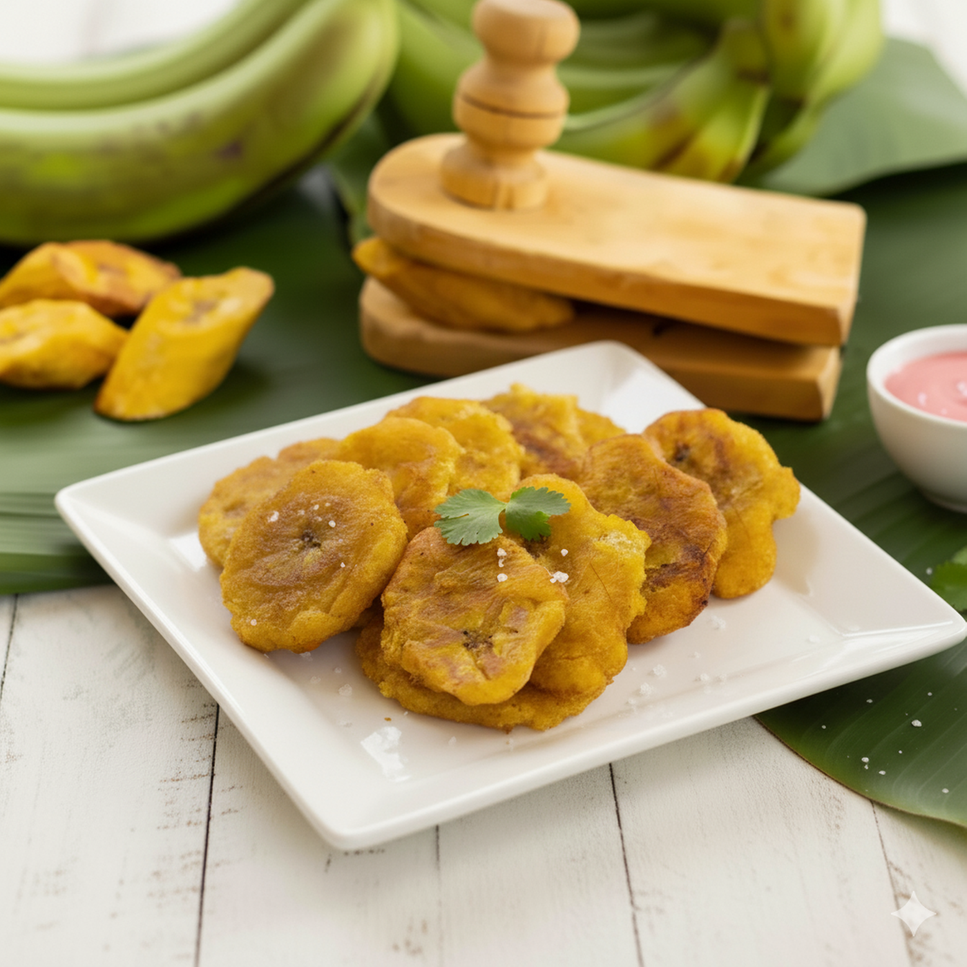 Tostones REG-fried green plantains.