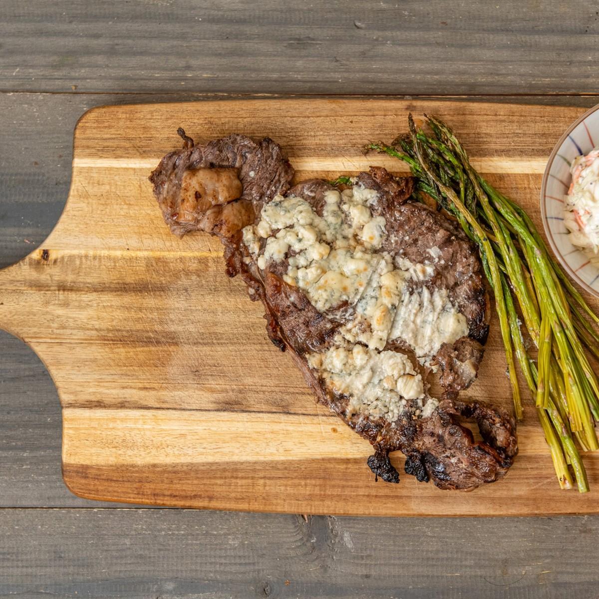 Black and Bleu Ribeye.