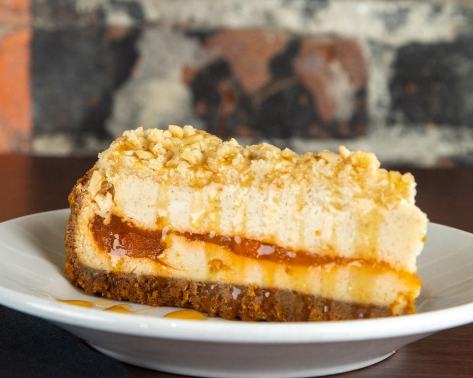 Hot Honey Peach Cheesecake.