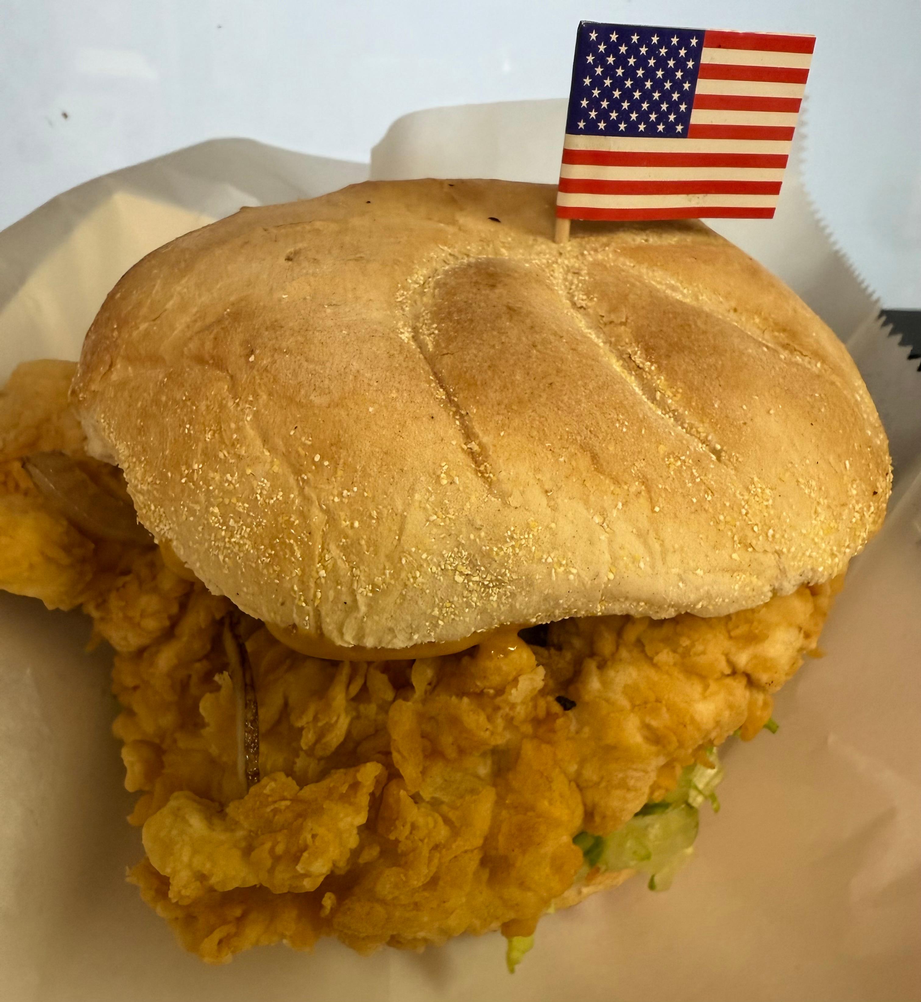 Crispy chicken sandwich.