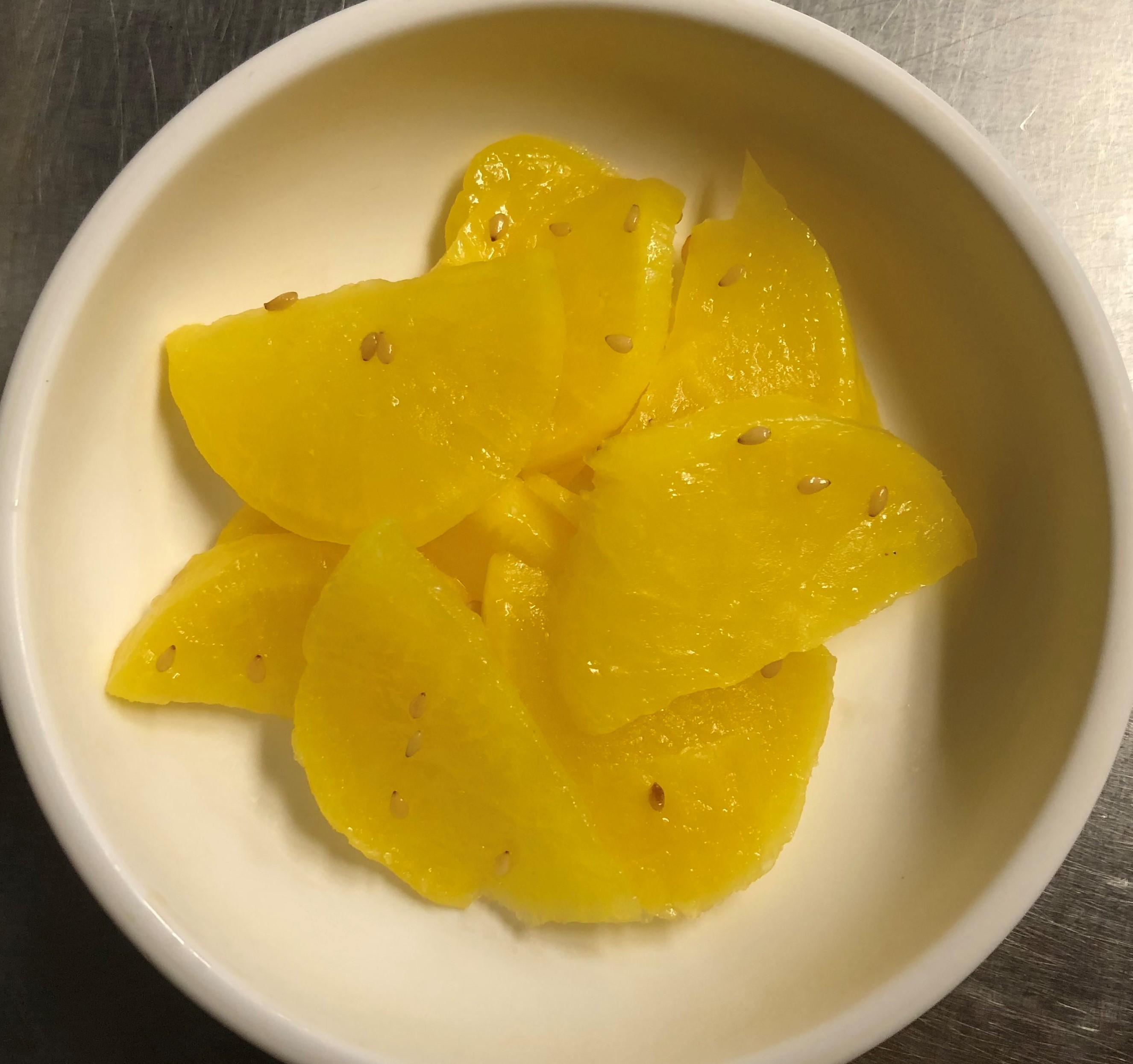 YELLOW PICKLED RADISH.