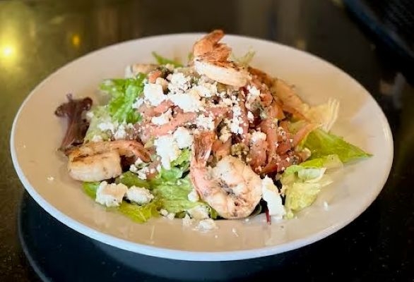 Skewered Prawns Salad.