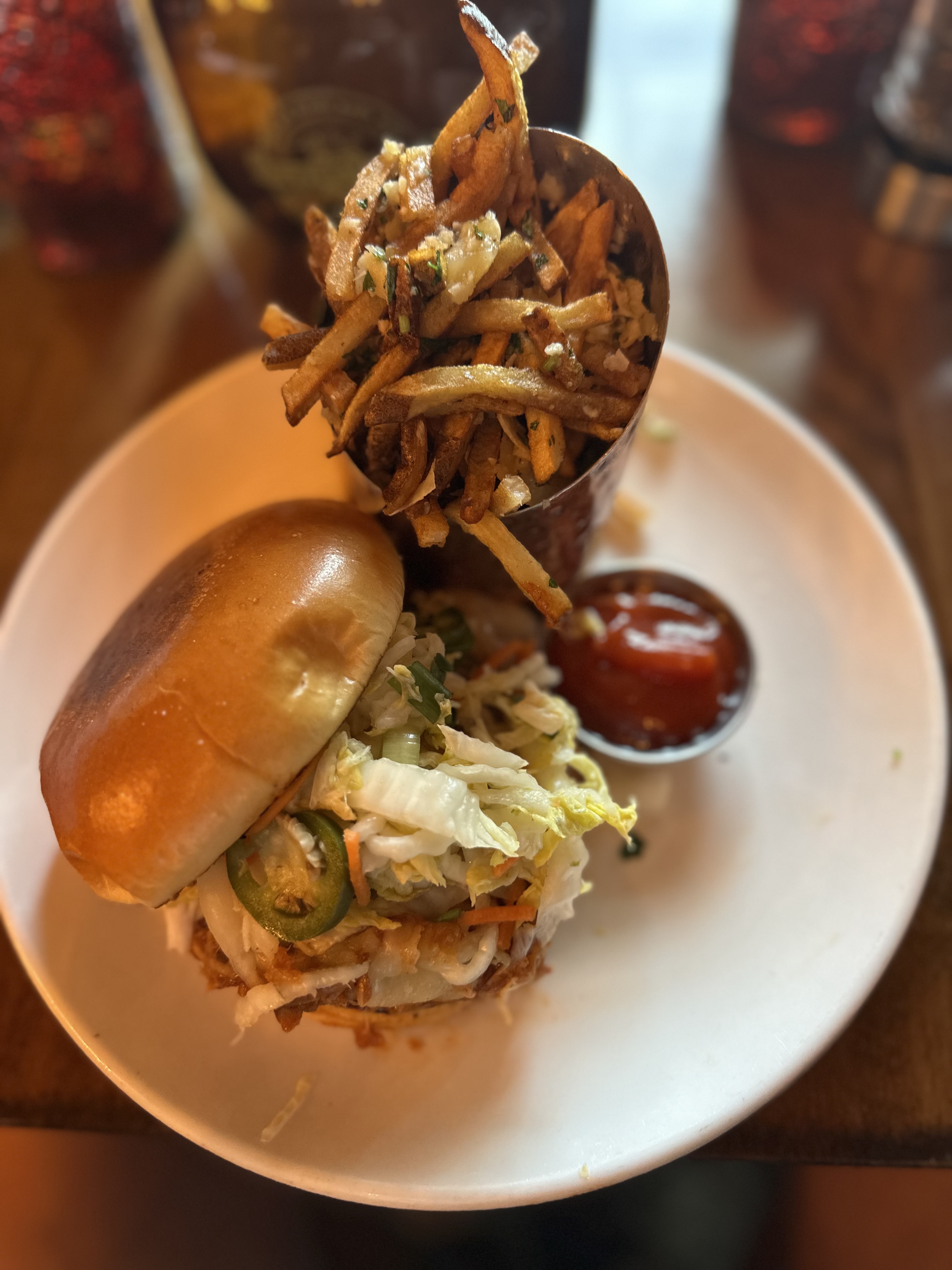 Homegrown BBQ Pulled Pork Sandwich.