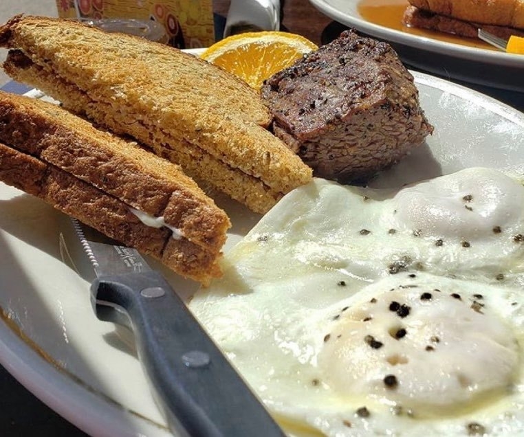 Bistro Filet, Eggs, and Toast.