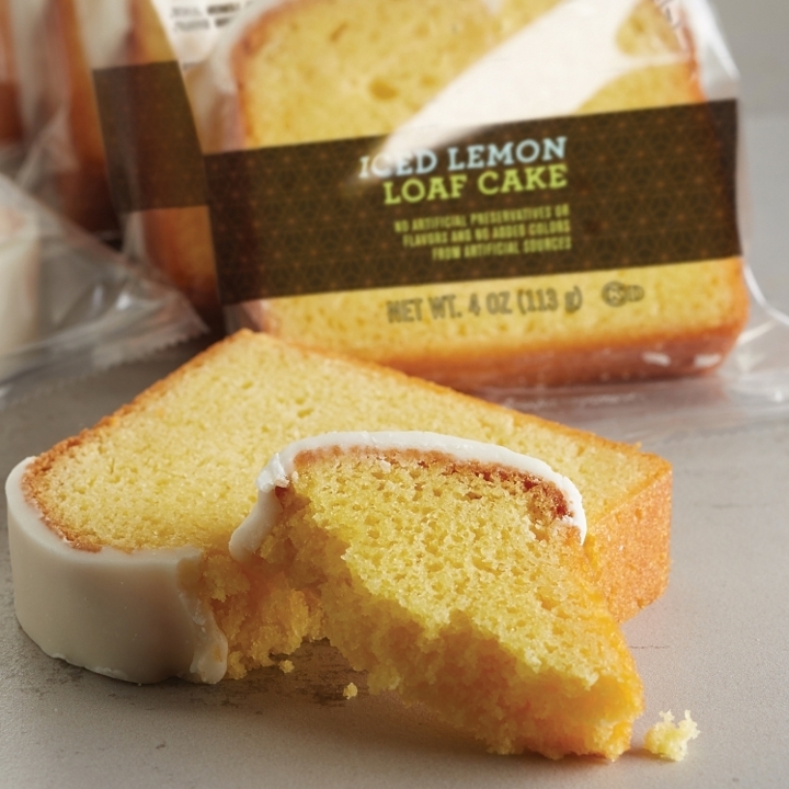 Iced lemon loaf cake.