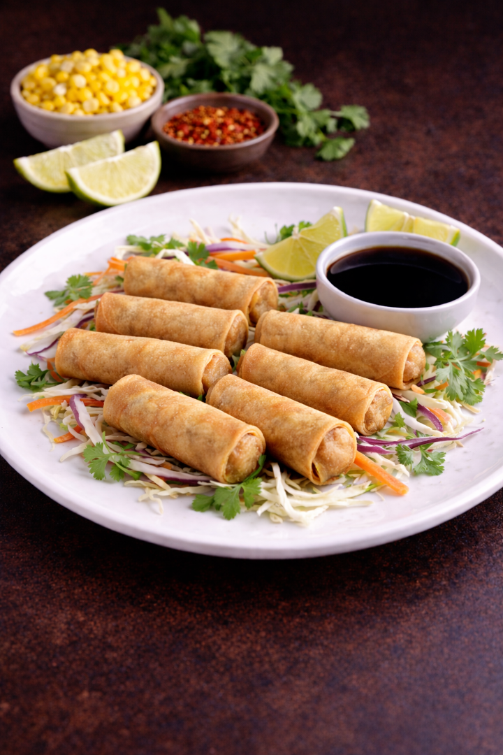 Corn Spring Rolls (8 pcs).