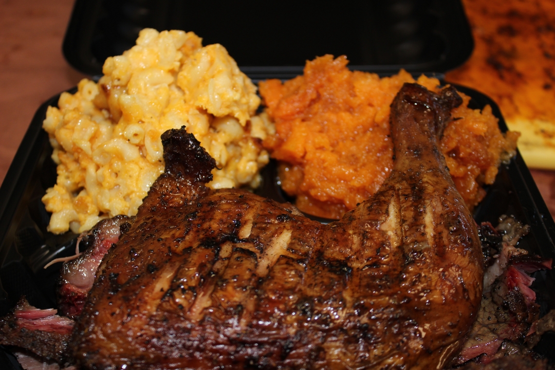 BBQ Chicken Platter with Two Sides.