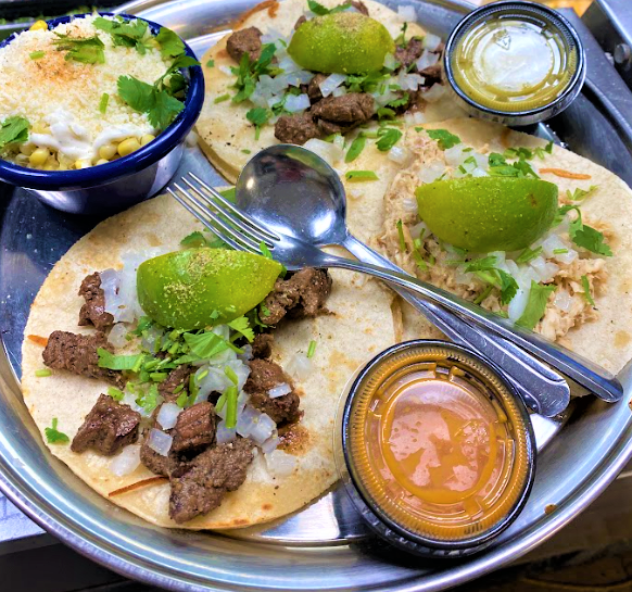 Pick 3 Street tacos and 2 sides.