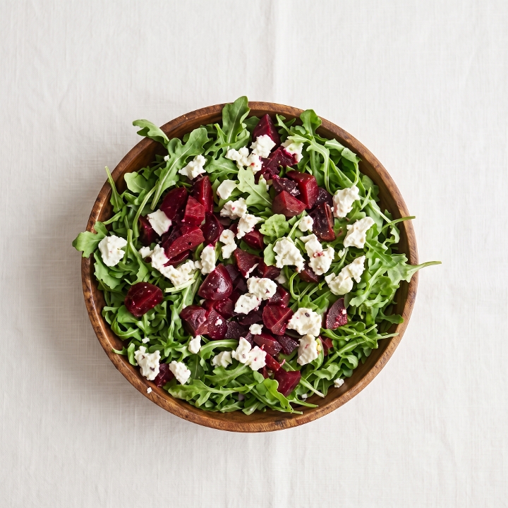 Arugula & Beet Salad with Candied Walnuts.