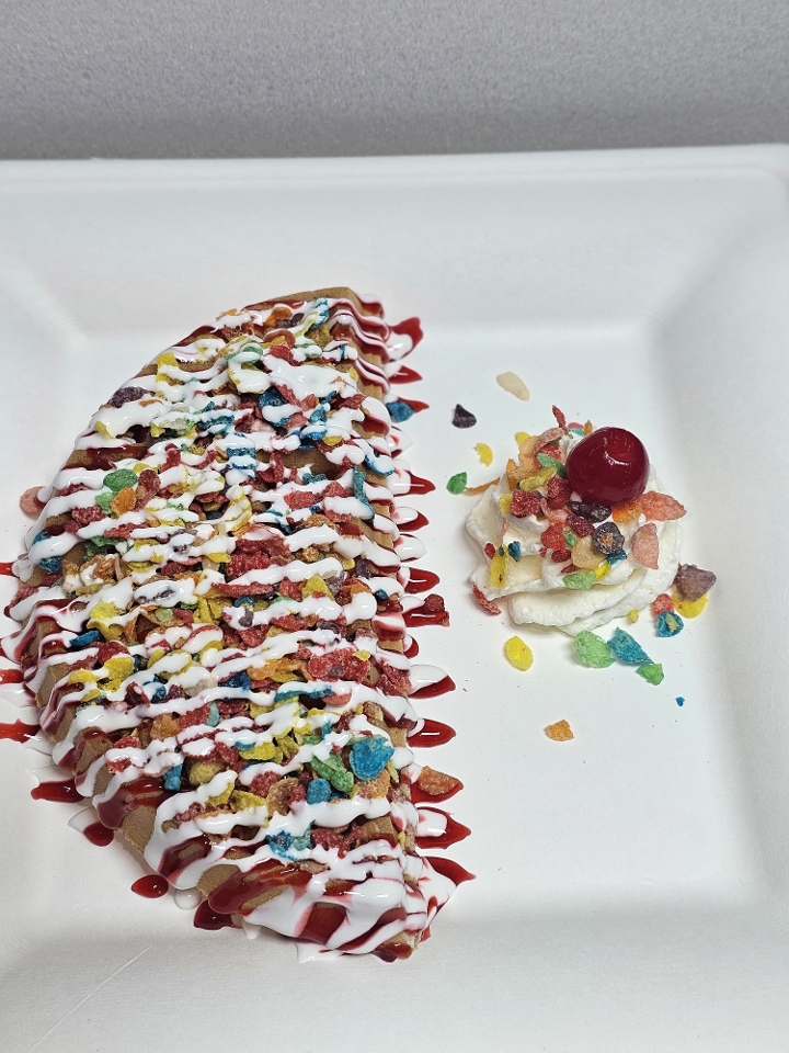Fruity Pebbles Waffle.