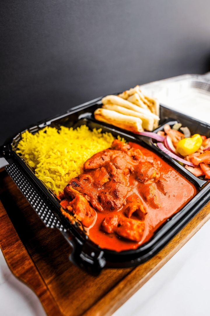 Butter Chicken Over Rice.