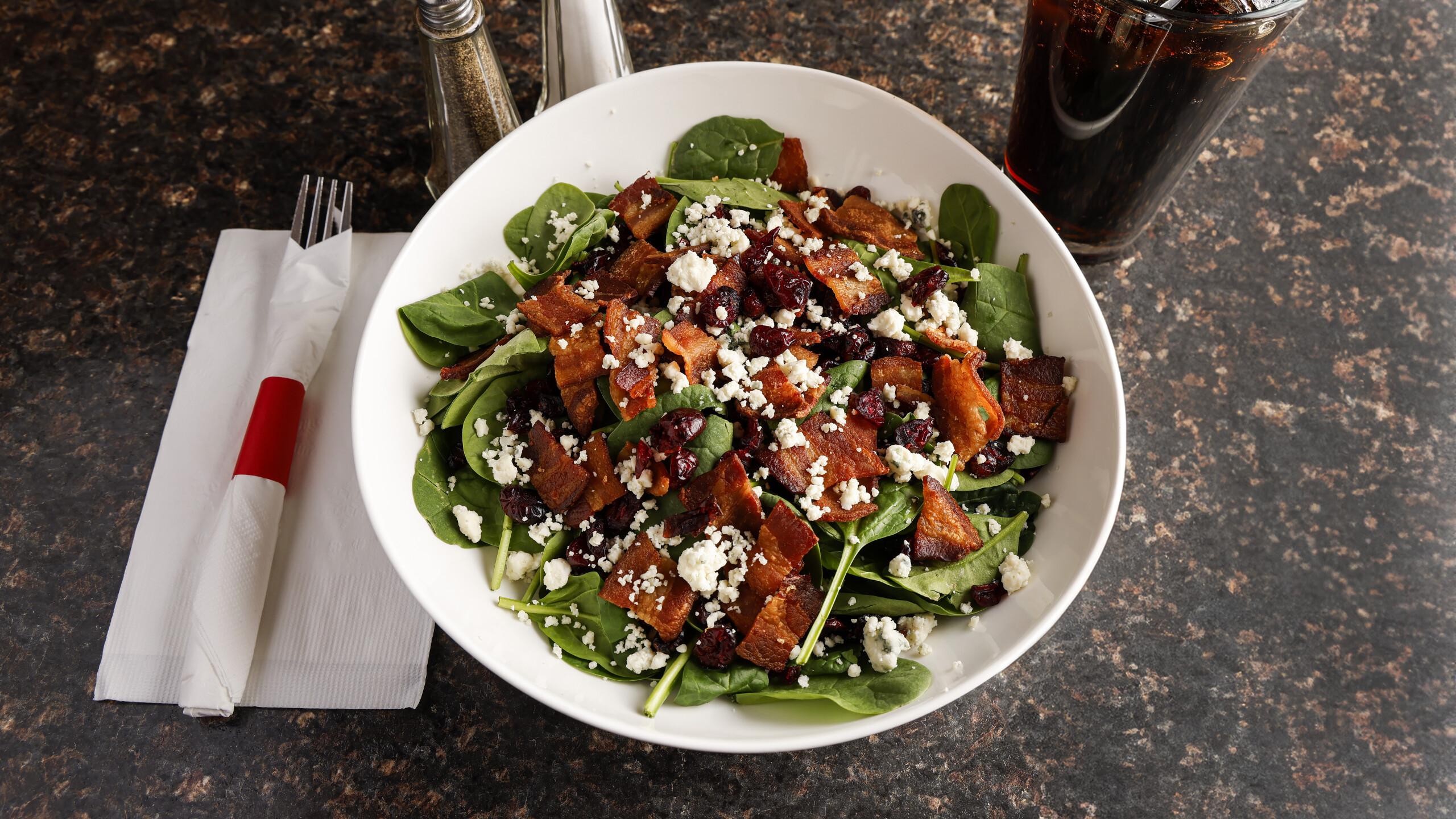 Bacon Baby Spinach Salad.