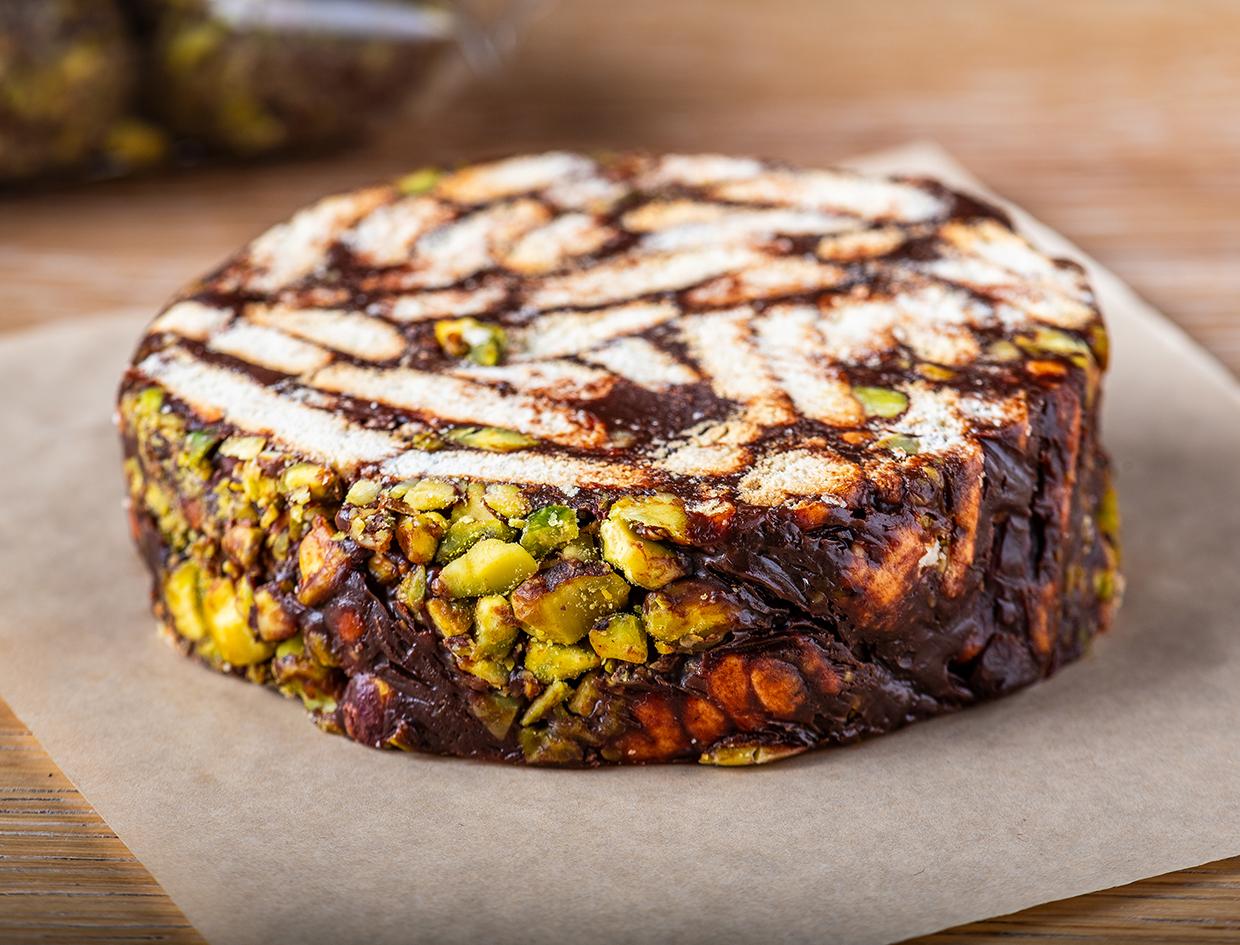 Dark Chocolate Pistachio Lazy Cake.