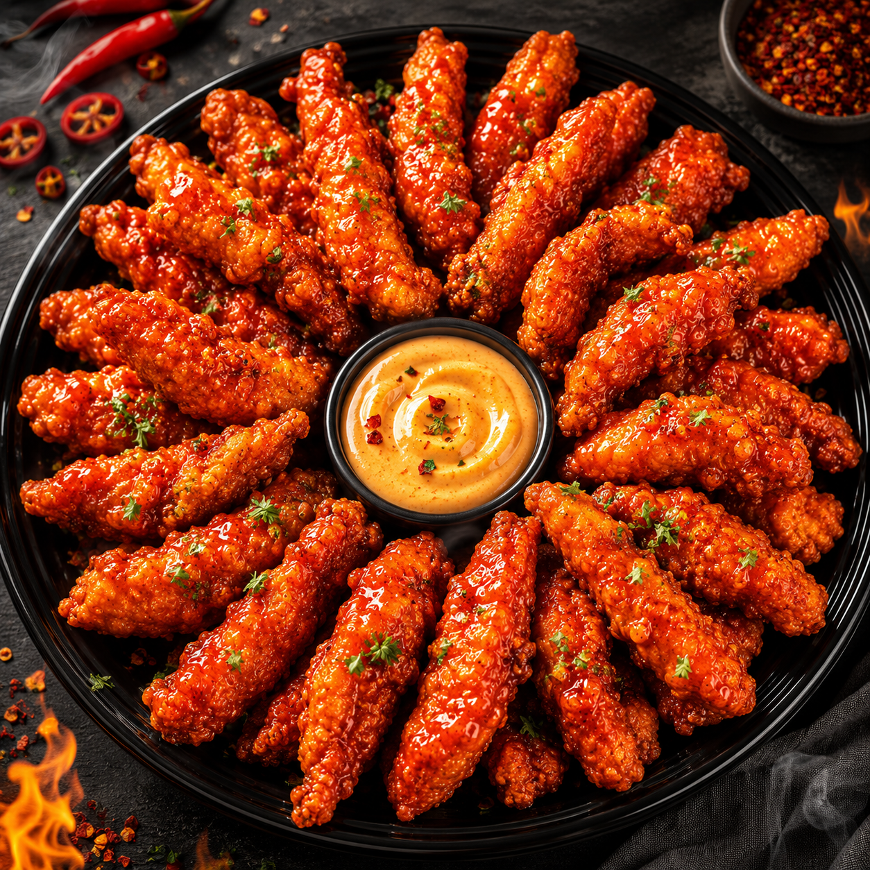 Fire Poppers Platter.