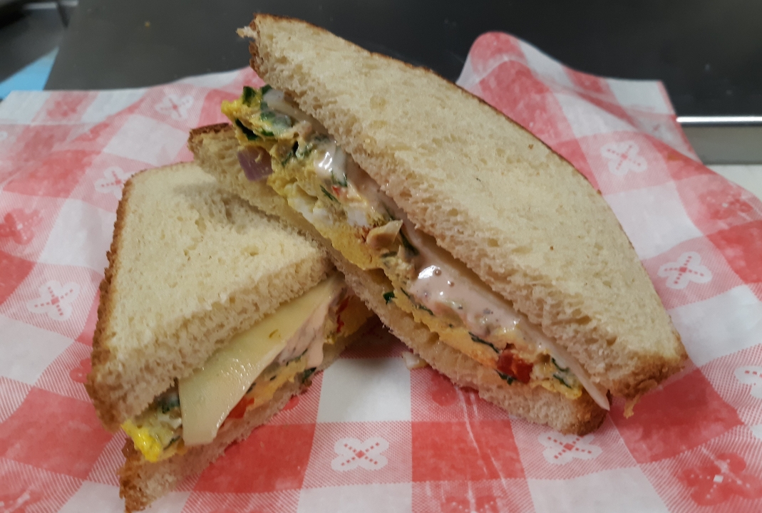 Green Omelette Sandwich.