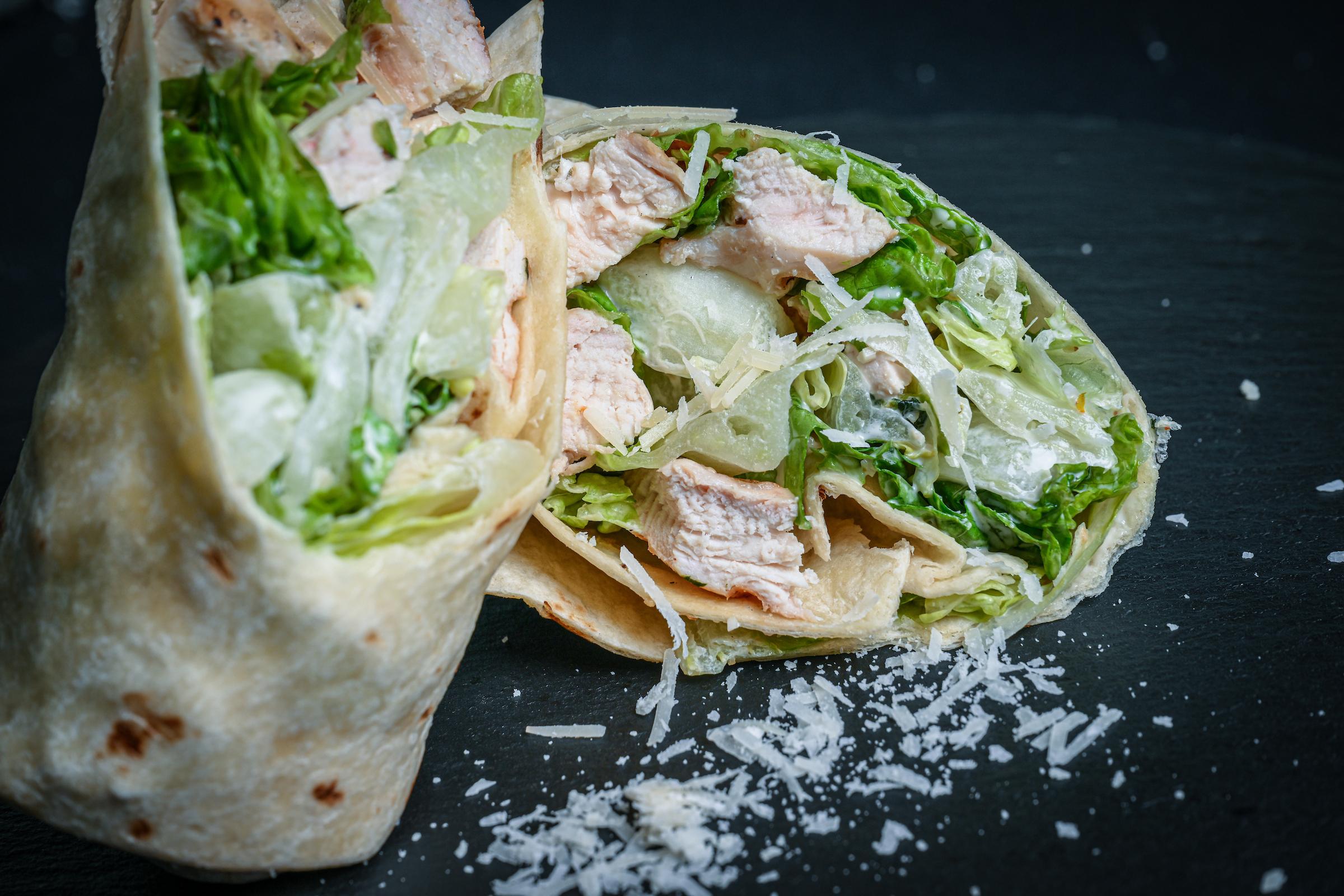 Chicken Caesar Salad Wrap.