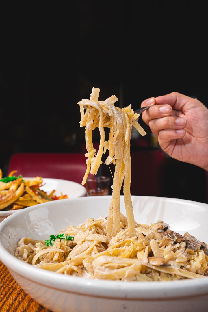 Cajun Chicken & Shrimp Alfredo.
