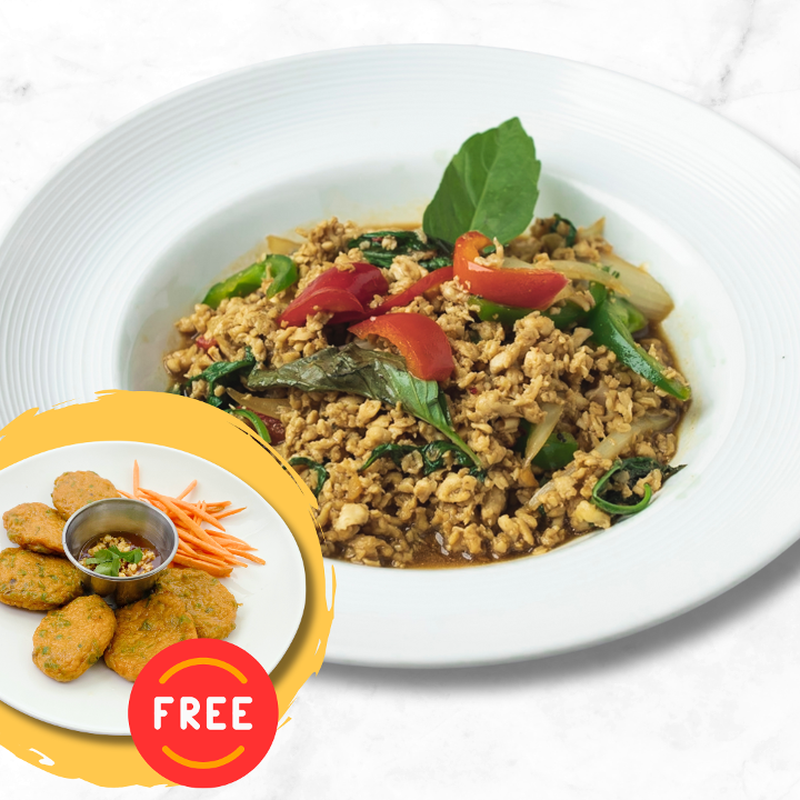Ka Praw - Thai Basil Stir Fry (with FREE Thai Fish Cake).