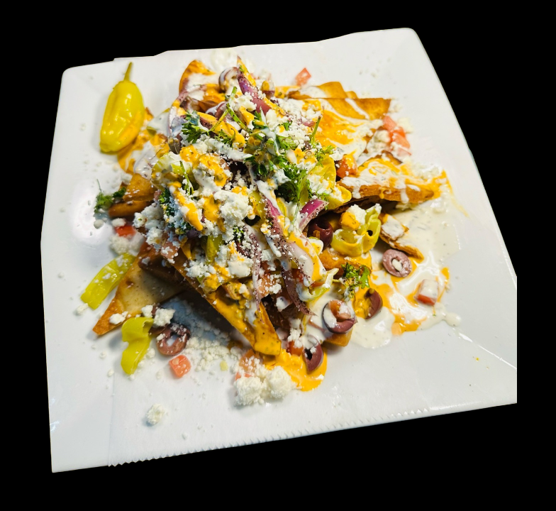 GREEK NACHOS.