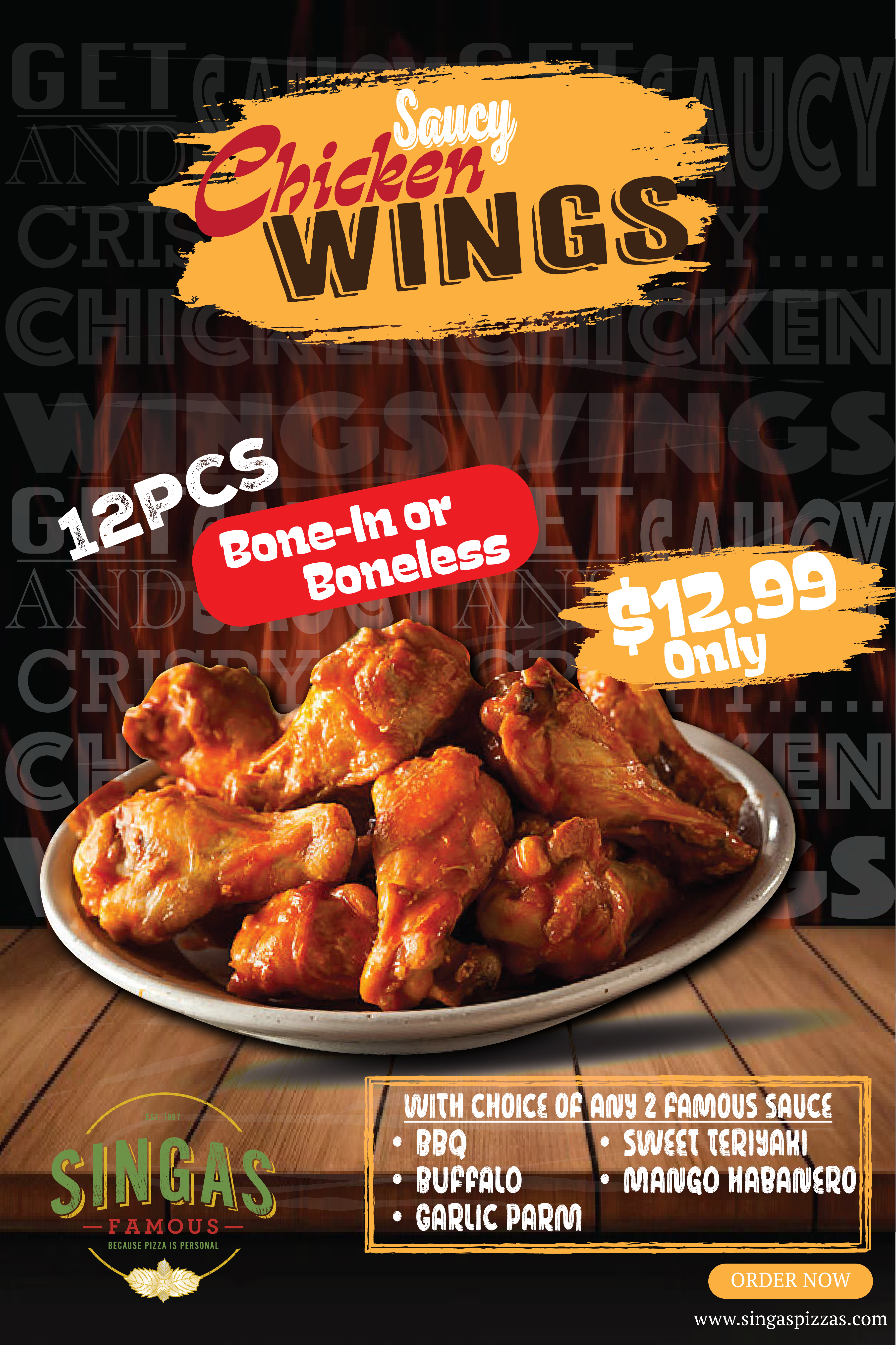12 Chicken Wings.