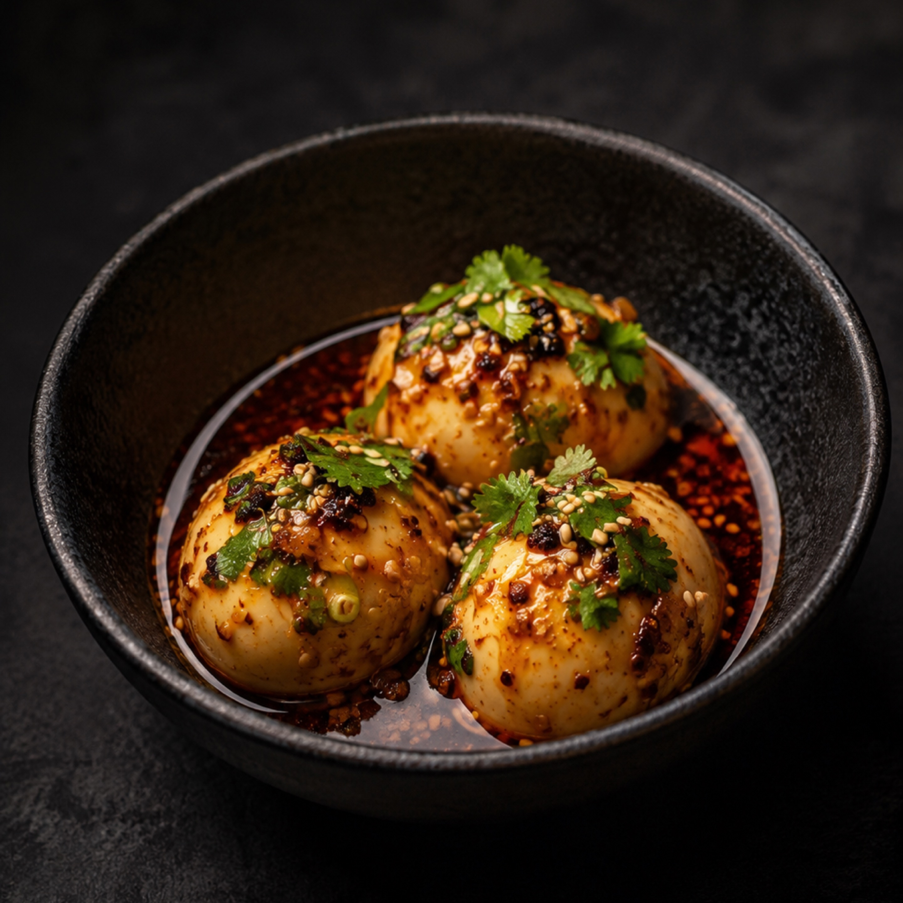 Chili Oil Hard-Boiled Eggs (3 pcs).