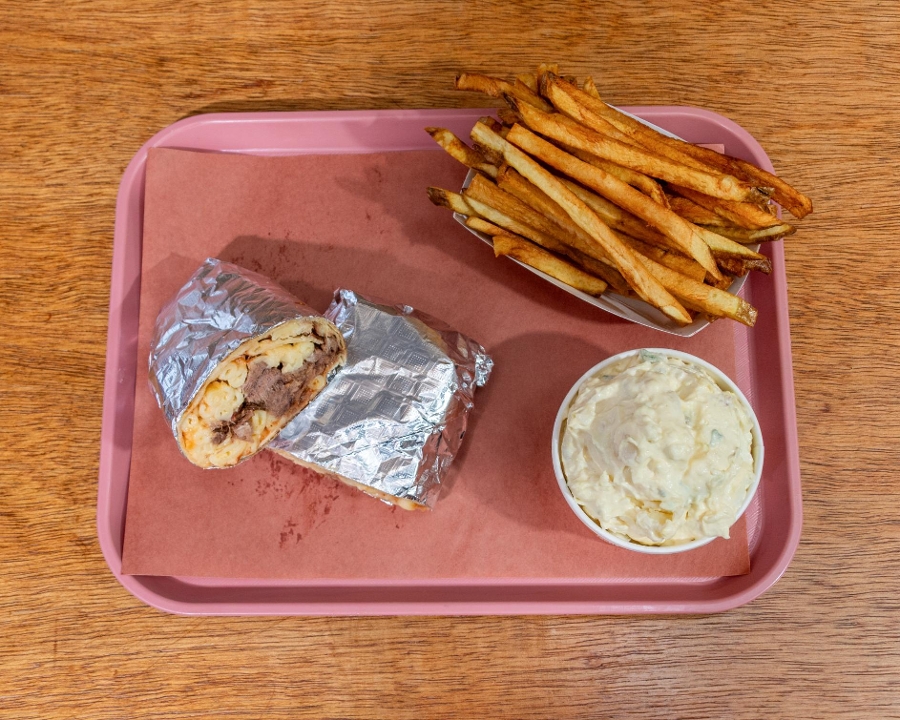 Brisket Mac Wrap Meal.