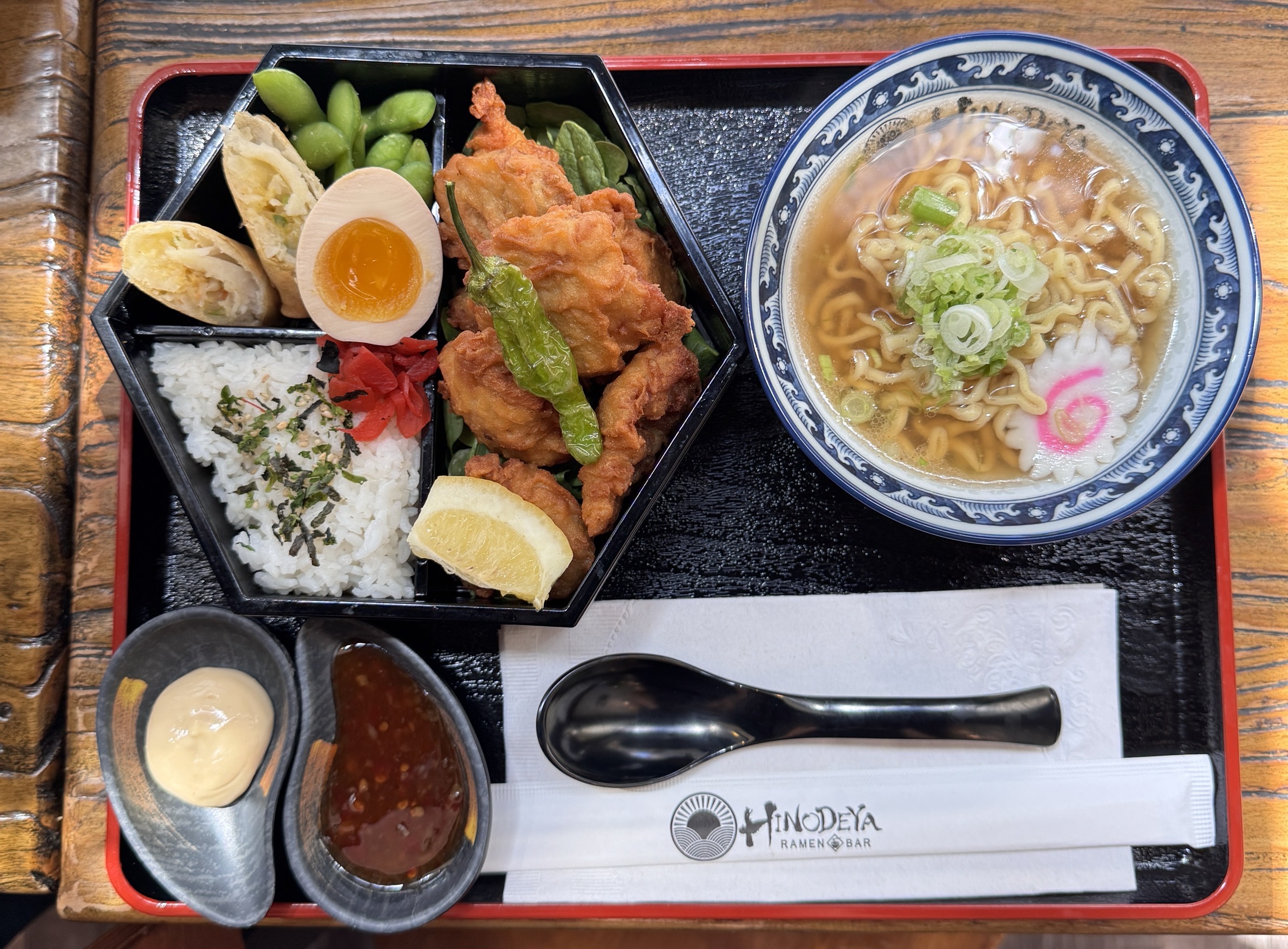 Crispy Chicken Karaage Bento with Mini Ramen.