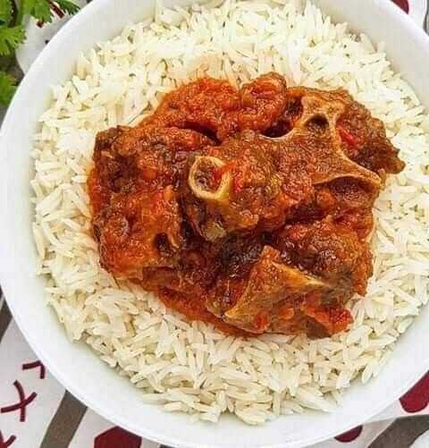 WHITE RICE (W/STEW &BEEF).